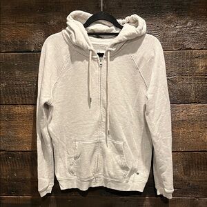 American Eagle Outfitters Cream Zip-Up Hoodie